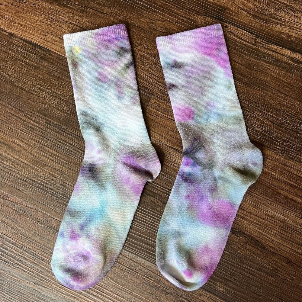 Hand Tie-Dye Women's Crew Socks Galaxy Dyed Cotton Amazon Essentials